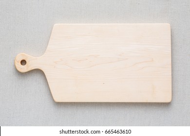 Maple Handmade Wood Cutting Board On The Linen