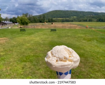 Maple Ice Cream On A Vermont Farm In Summer