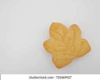 Maple Leaf Cookies On A White Background