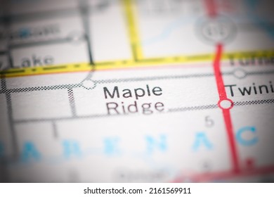 Maple Ridge. Michigan. USA On A Geography Map.