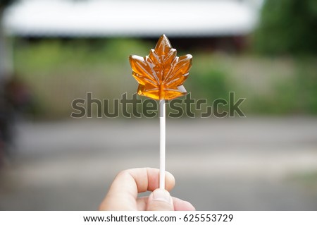 Maple syrup candy on stick, Chupa Chups.