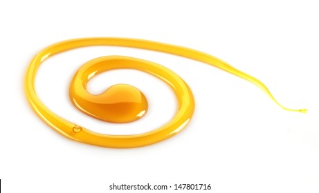 maple syrup swirl isolated on white background