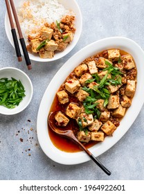 Mapo Tofu, Sichuan Cuisine, Chinese Food, Top View
