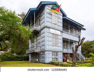 Maputo, Mozambique - Nov 20 2018: The Iron House (Casa De Ferro), Maputo, Mozambique (Mozambic) Made Entirely Of Iron, Designed By Alexandre Gustave Eiffel. Now Ministry Of Culture And Tourism Office