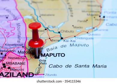 Maputo Pinned On Map Africa 260nw 354115346 