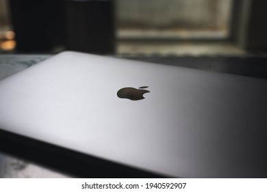 Mar 11th 2021 : An Apple MacBook Pro Laptop Computer On The Table In Cafe, Chiang Mai Thailand