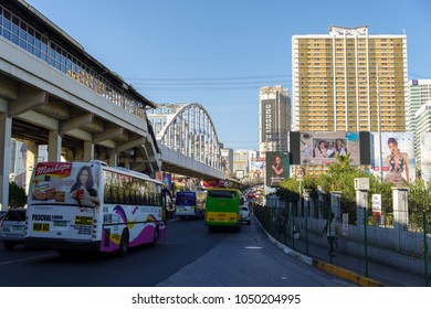 Mar 9,2018 Rush Hour At Epifanio De Los Santos Avenue(EDSA) In Manila, Philippines
