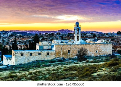 Mar Elias (Elijah) Monastery At Sunset, Jerusalem