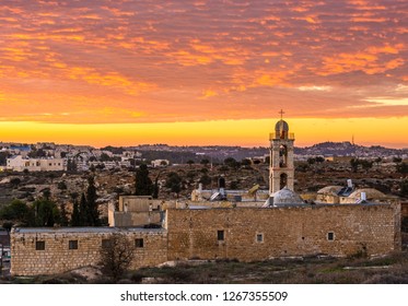 Mar Elias (Elijah) Monastery At Sunset, Jerusalem