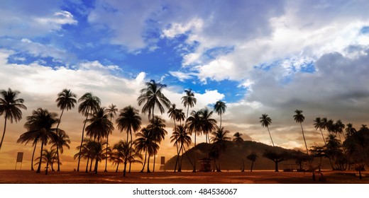 Maracas Beach Panorama In Trinidad And Tobago