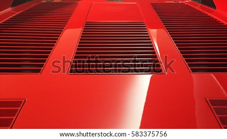 Maranello, Modena, Italy - August 2016, Ferrari GTO Red Car Bonnet