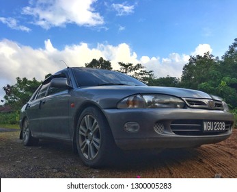 Marang, Terengganu - Jan 13 2019 : A Picture Of Proton Saga With Beautiful Background