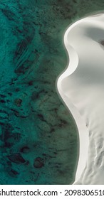 Lençóis Maranhenses - Aerial drone shot of the dunes and lagoons in this brazilian national park