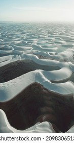 Lençóis Maranhenses - Aerial Drone Shot Of The Dunes And Lagoons In This Brazilian National Park