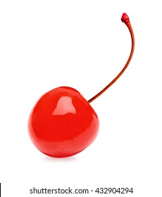 Maraschino Cherry Isolated On White Background