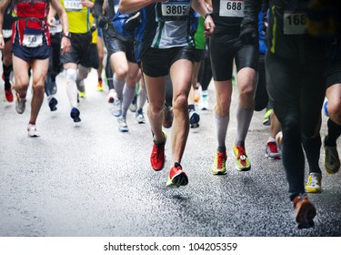Marathon runners - Shutterstock ID 104205359