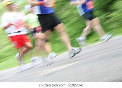 Marathon Runners (motion Blur)