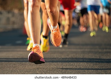 Marathon running in the light of evening