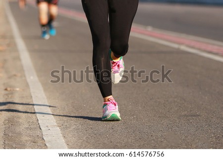 marathon running on the road