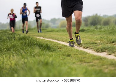 Marathon Running In The Outside On Road
