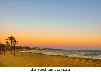 Marbella Beach In Sunset, Spain