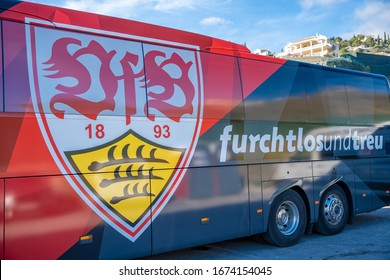 Marbella - January 13, 2020: VfB Stuttgart Official Team Bus