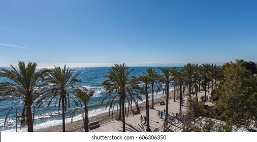 MARBELLA, MALAGA / SPAIN -  February 20, 2014: Coast of Marbella, in southern Andalucia, Spain