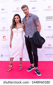 Marbella, Malaga / Spain - July 11 2019 : Marbellla Fashion Show Charity Event in Puerto Banus Marbella with Eva Longoria as ambassador Guest and Giovanni Bonamy