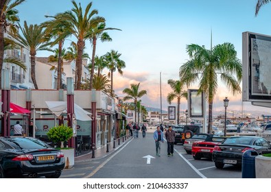 Marbella, Spain - December 21 2014: View Of Puerto Banús, A Luxury Marina And Shopping Complex Located In The Area Of Nueva Andalucía, To The Southwest Of The City.