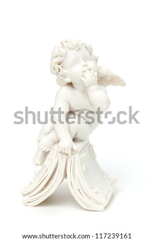 marble angel isolated on white background