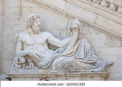 marble ansient statue with cornucopia