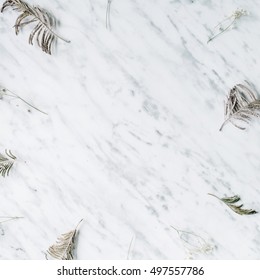 Marble Background. Flat Lay, Top View Office Table