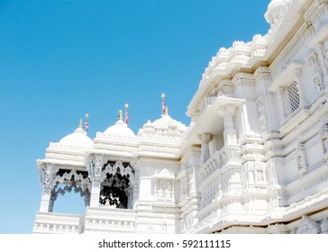 The Marble Balconies Of Hindu Temple Shri Swaminarayan Mandir In Toronto, Canada