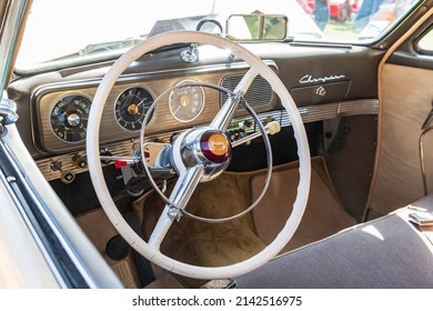 Marble Falls, Texas, USA. Interior of a Studebaker Champion at a car show. (Editorial Use Only)