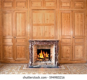 The Marble Fire Place With Antique Woodwork