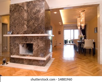 Marble Fireplace In Living Room