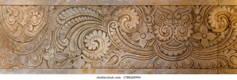 Marble Hindu style floral patterns carved into the exterior wall of Baron Empain Palace, Heliopolis district, Cairo, Egypt - Shutterstock ID 1788184994
