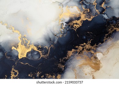 Marble ink abstract art from exquisite original painting for abstract background . Painting was painted on high quality paper texture to create smooth marble background pattern of ombre alcohol ink . - Shutterstock ID 2159033737