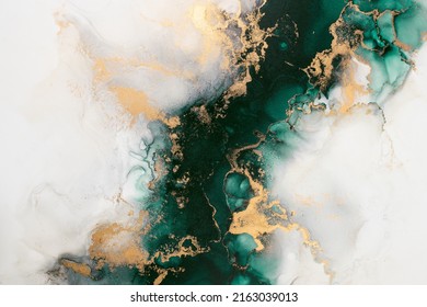 Marble ink abstract art from exquisite original painting for abstract background . Painting was painted on high quality paper texture to create smooth marble background pattern of ombre alcohol ink . Stock Photo