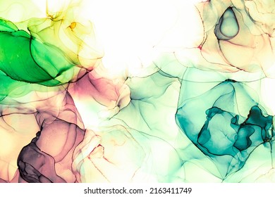 Marble ink abstract art from exquisite original painting for abstract background . Painting was painted on high quality paper texture to create smooth marble background pattern of ombre alcohol ink . - Shutterstock ID 2163411749