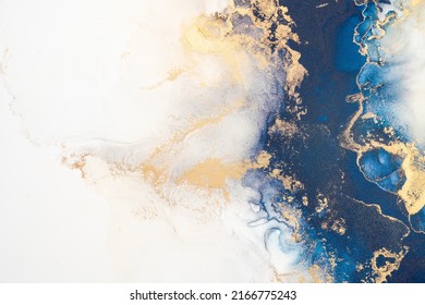 Marble ink abstract art from exquisite original painting for abstract background . Painting was painted on high quality paper texture to create smooth marble background pattern of ombre alcohol ink . - Shutterstock ID 2166775243
