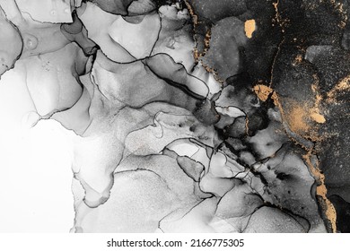 Marble ink abstract art from exquisite original painting for abstract background . Painting was painted on high quality paper texture to create smooth marble background pattern of ombre alcohol ink . - Shutterstock ID 2166775305