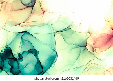 Marble ink abstract art from exquisite original painting for abstract background . Painting was painted on high quality paper texture to create smooth marble background pattern of ombre alcohol ink . - Shutterstock ID 2168031469