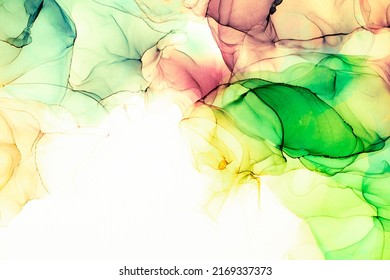 Marble ink abstract art from exquisite original painting for abstract background . Painting was painted on high quality paper texture to create smooth marble background pattern of ombre alcohol ink . - Shutterstock ID 2169337373
