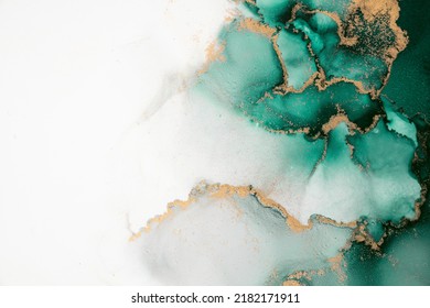 Marble ink abstract art from exquisite original painting for abstract background . Painting was painted on high quality paper texture to create smooth marble background pattern of ombre alcohol ink . - Shutterstock ID 2182171911