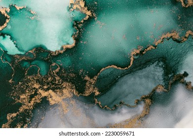 Marble ink abstract art from exquisite original painting for abstract background . Painting was painted on high quality paper texture to create smooth marble background pattern of ombre alcohol ink . - Shutterstock ID 2230059671