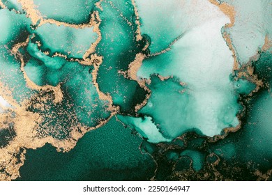 Marble ink abstract art from exquisite original painting for abstract background . Painting was painted on high quality paper texture to create smooth marble background pattern of ombre alcohol ink . - Shutterstock ID 2250164947