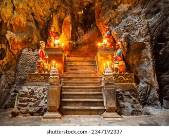 Marble mountains cave in Danang city in Vietnam