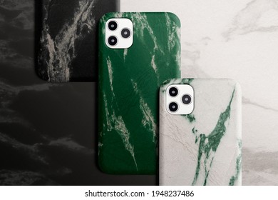 Marble Phone Case In Green White And Black With Design Space