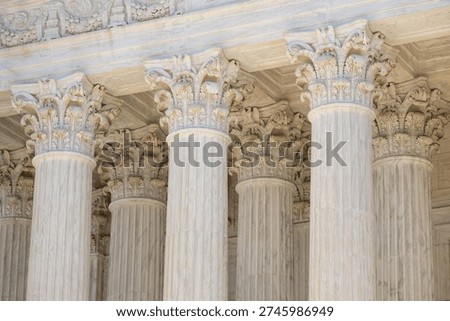 Marble pillars highlight classical architecture. Monumental columns dominate historic architecture. White stone columns express civic design. Tall marble columns define grand architecture.